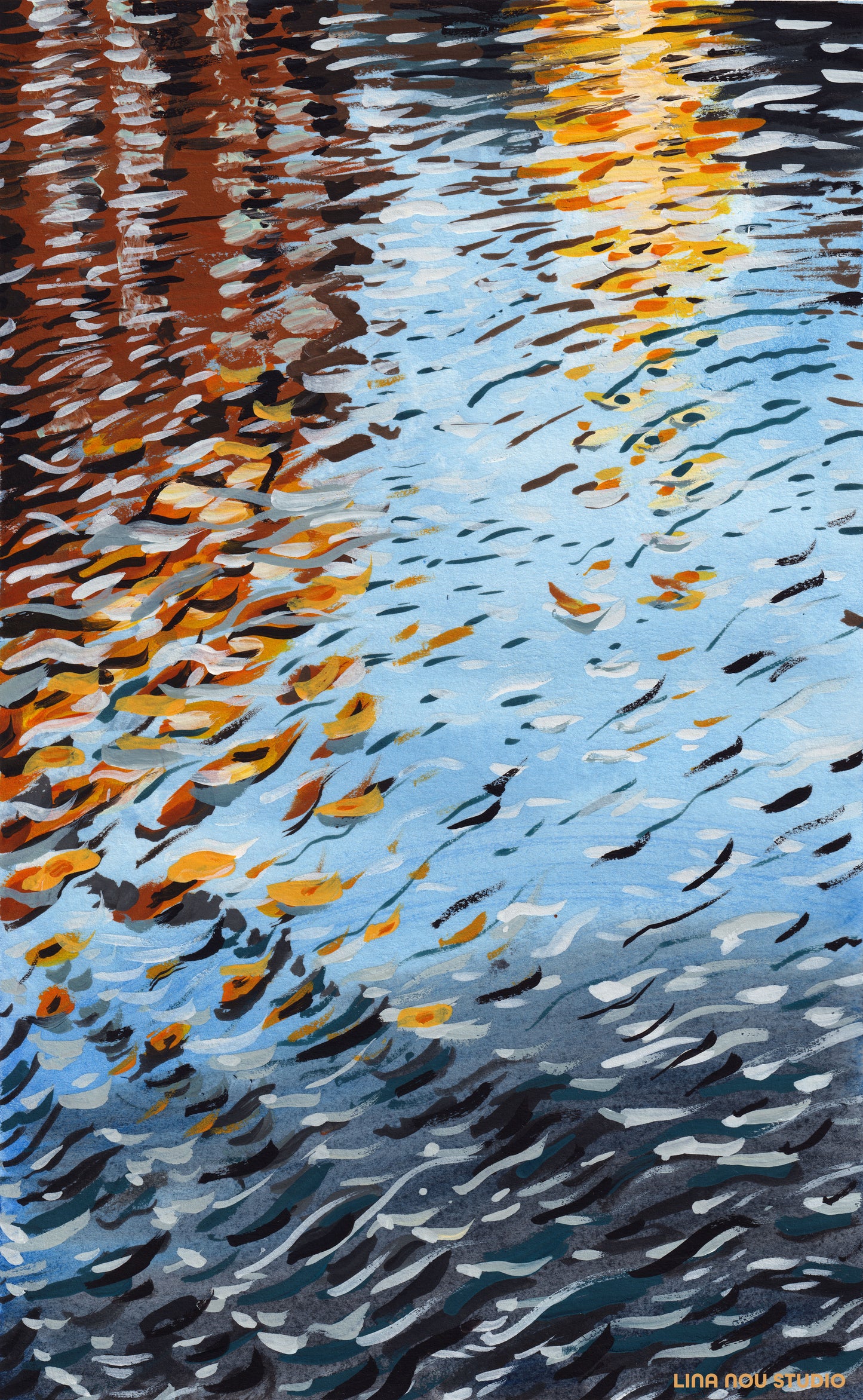 'Camden Lock Water Reflections' Card