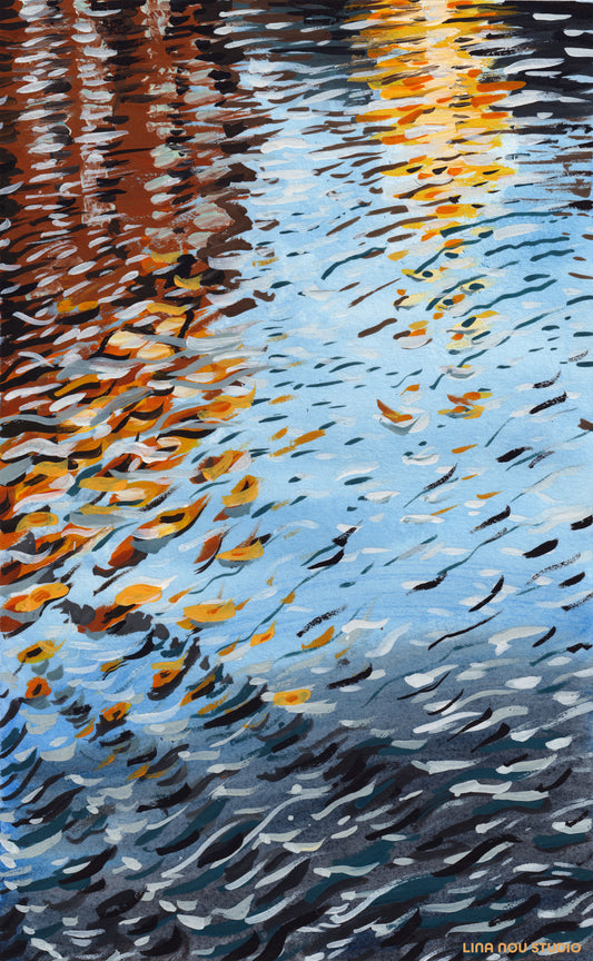 'Camden Lock Water Reflections' Giclée Art Print