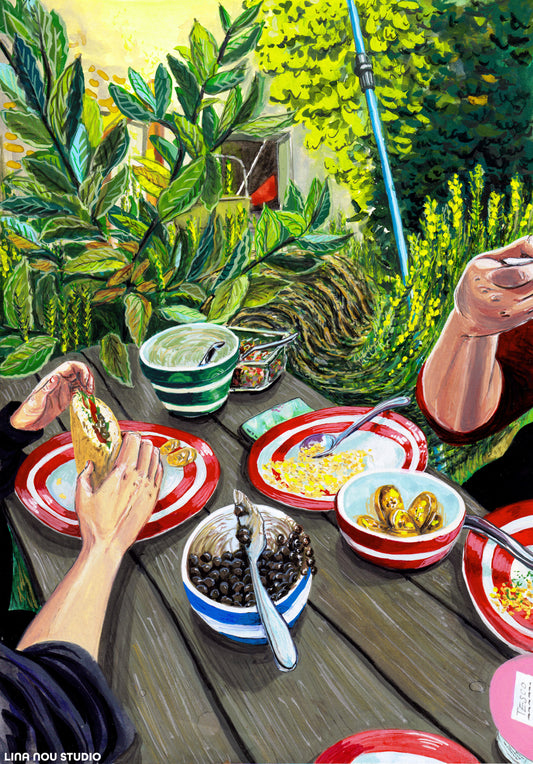'Eating in the Wild Garden' Giclée Art Print
