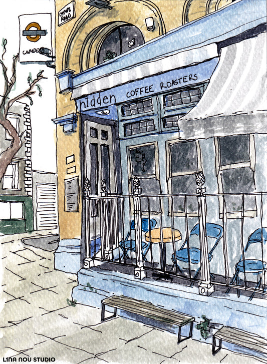 ‘Hidden Café In Camden' Giclée Art Print