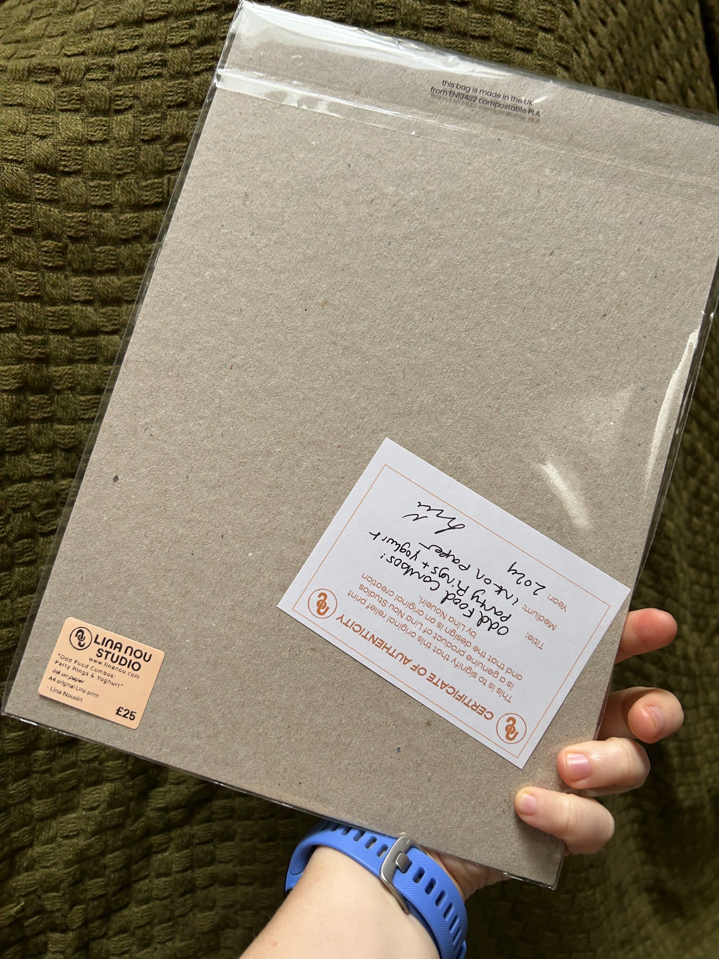 'Odd Food Combos: Yoghurt & Party Rings' Lino Print (smooth paper)