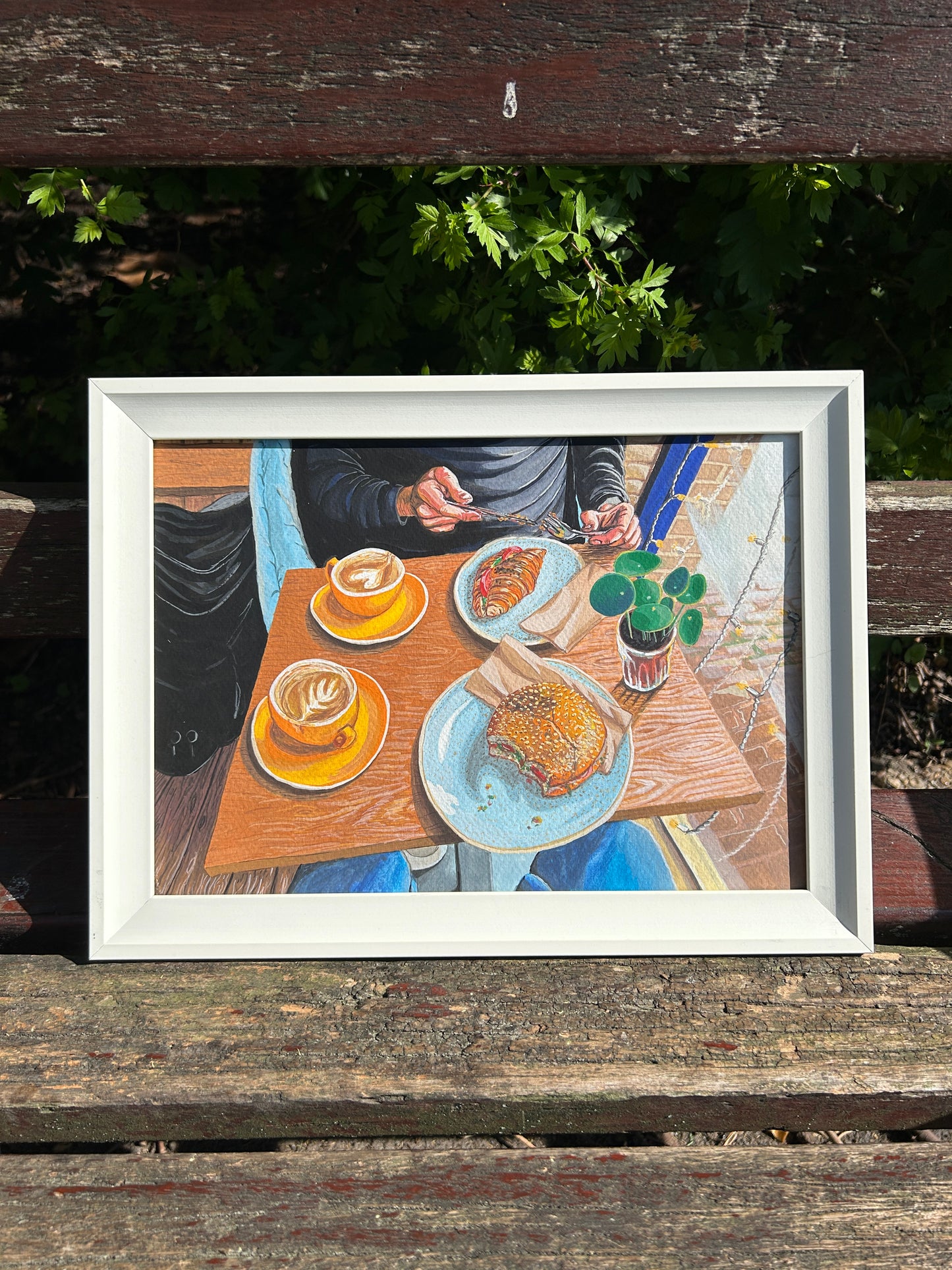 'Fields Beneath Brunch' Gouache Painting (Framed)