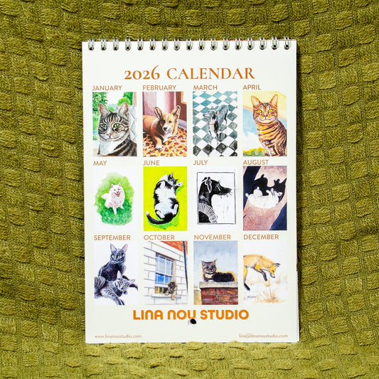 Calendar: Cats, Dogs & a Fox (2026)
