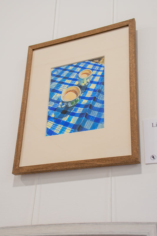 'Pandemic Picnic' Gouache Painting (Framed)