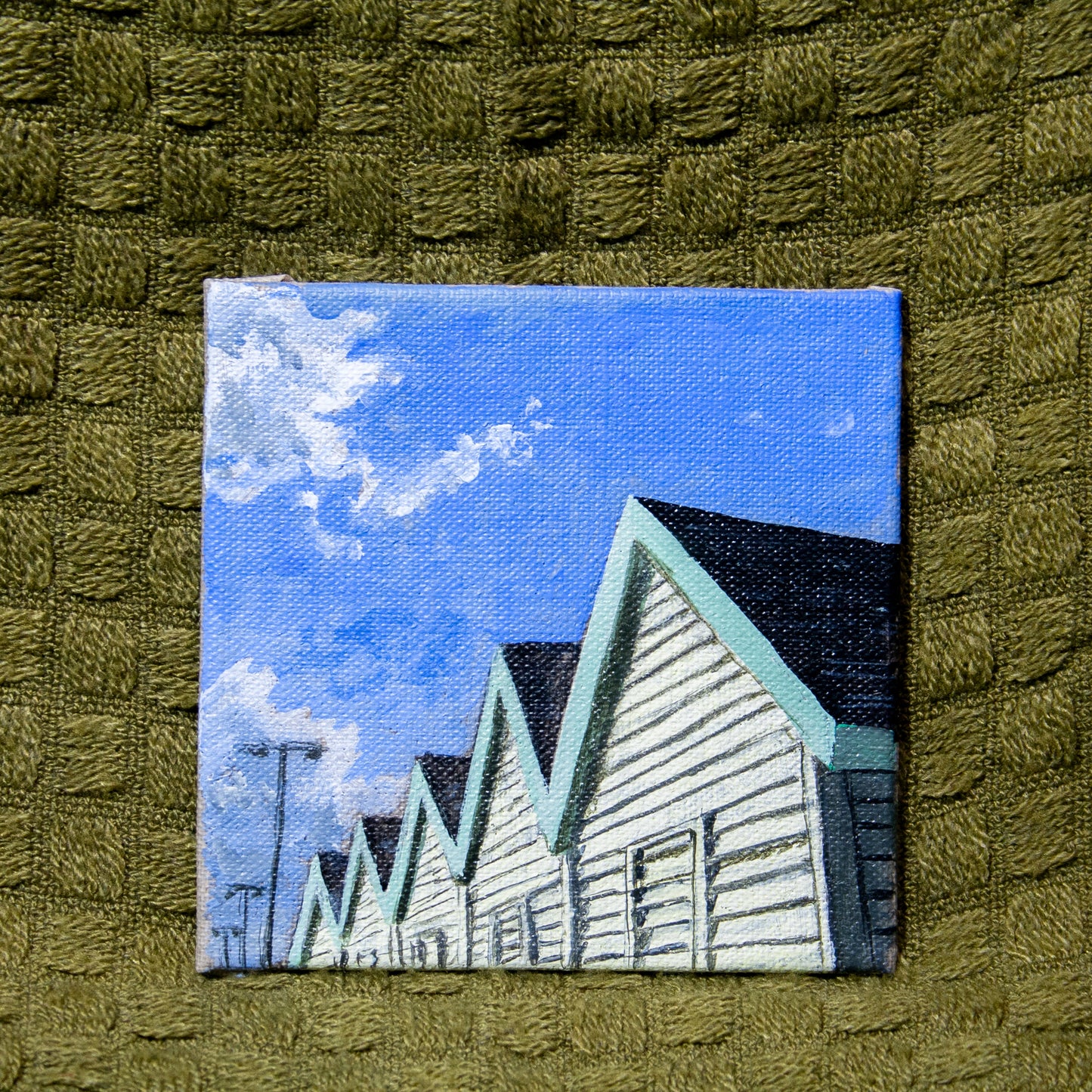 'Beach Huts in Brighton' Acrylic Painting