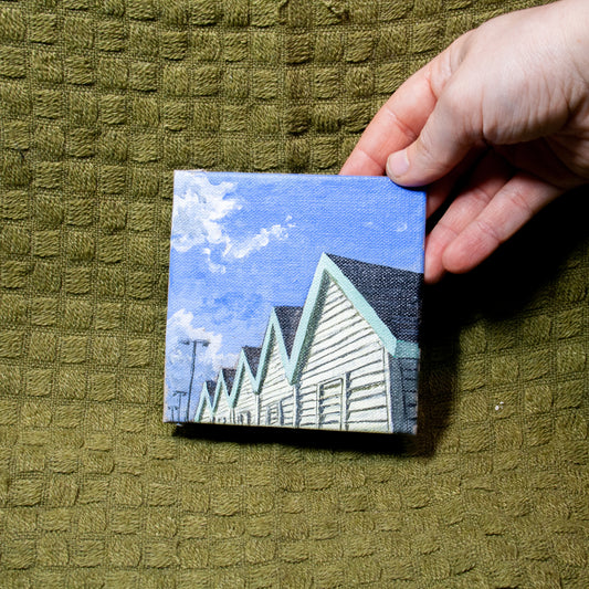 'Beach Huts in Brighton' Acrylic Painting