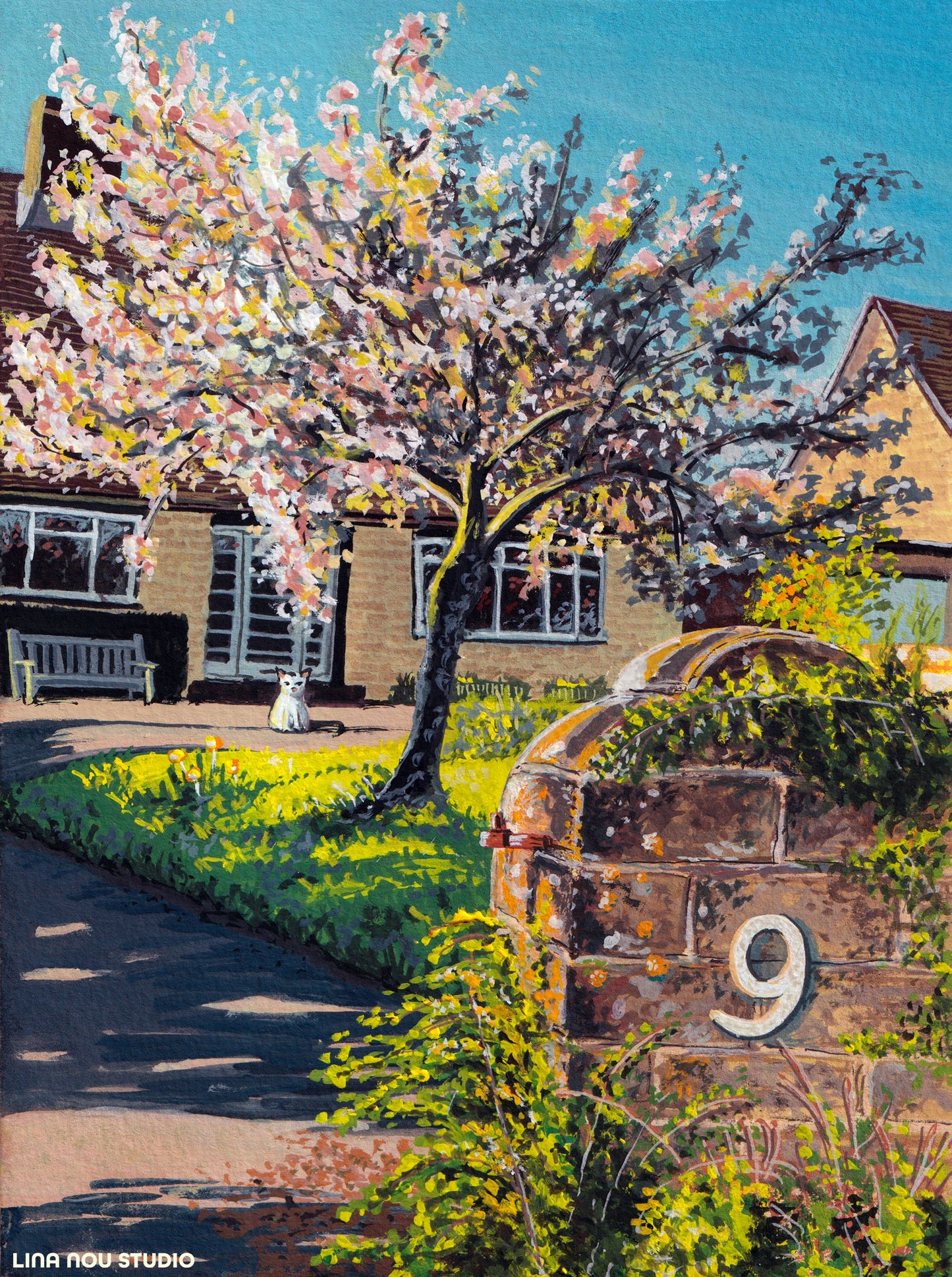 'Spring at Number 9' Card