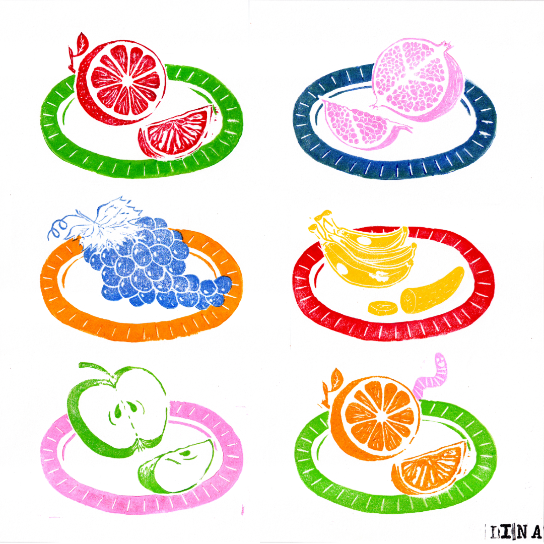 I Ran a Fruit-Themed Lino Printing Workshop!
