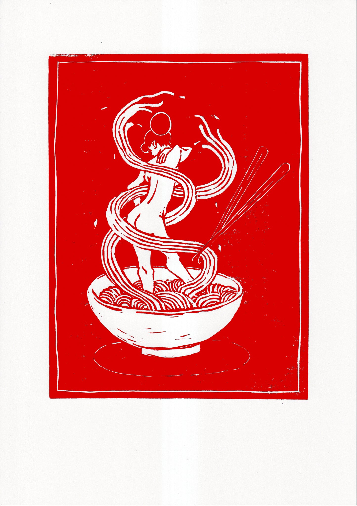 ‘Nuudles' Open Edition Lino Print