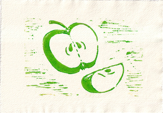 'Fruit Slice: Apple' Open Edition Lino Print