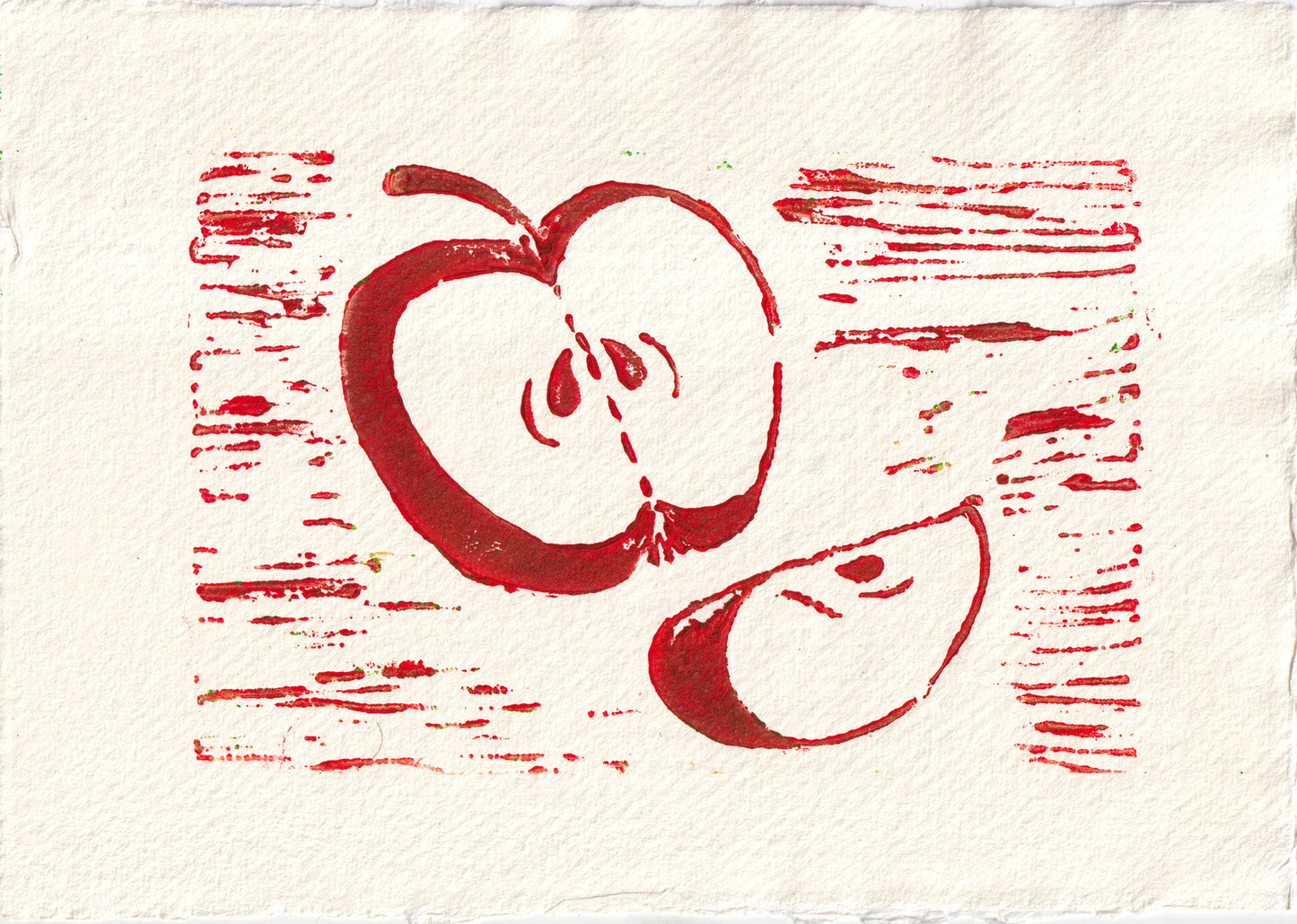 'Fruit Slice: Apple' Open Edition Lino Print