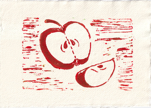 'Fruit Slice: Apple' Open Edition Lino Print