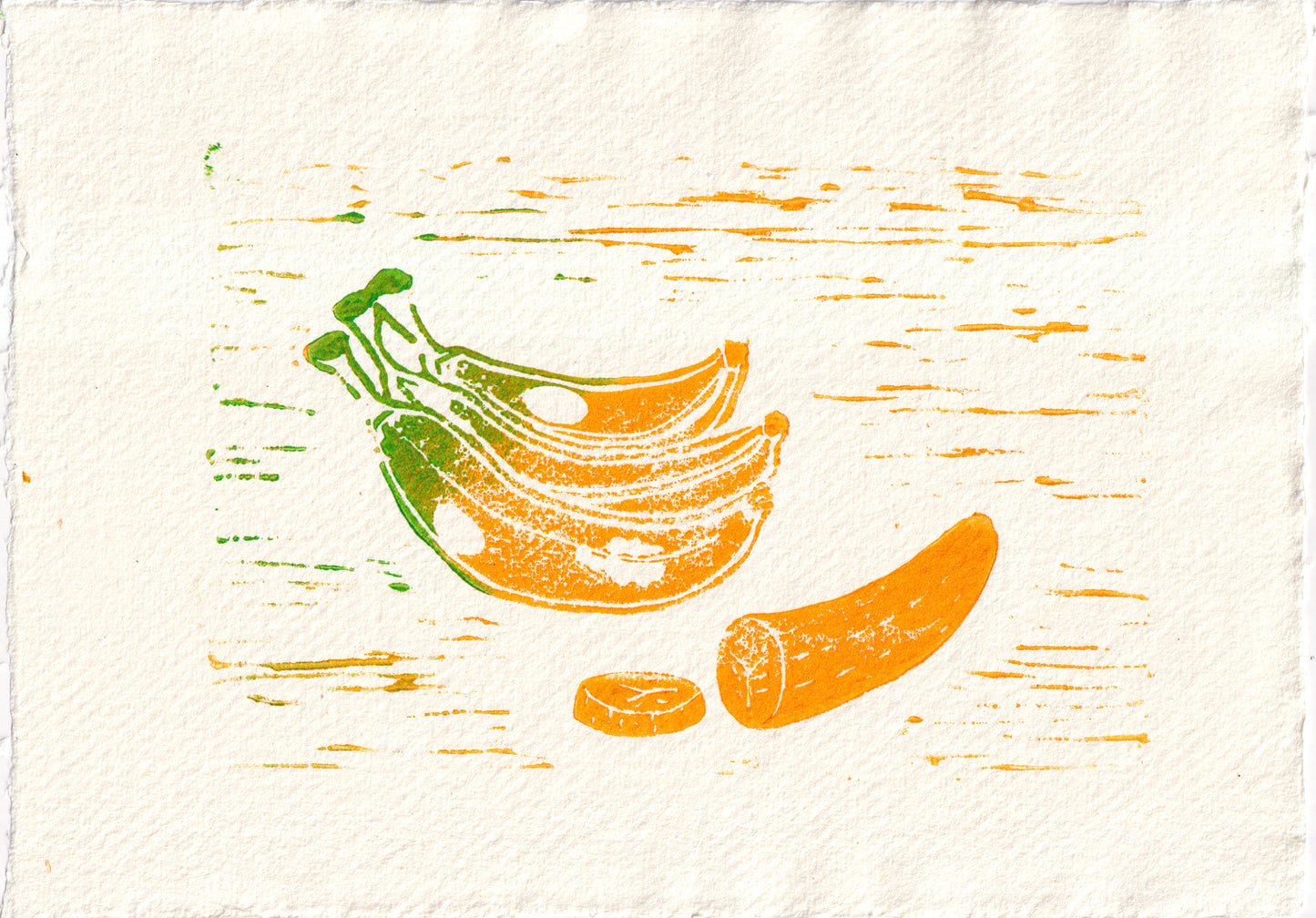 'Fruit Slice: Banana' Varied Edition Lino Print