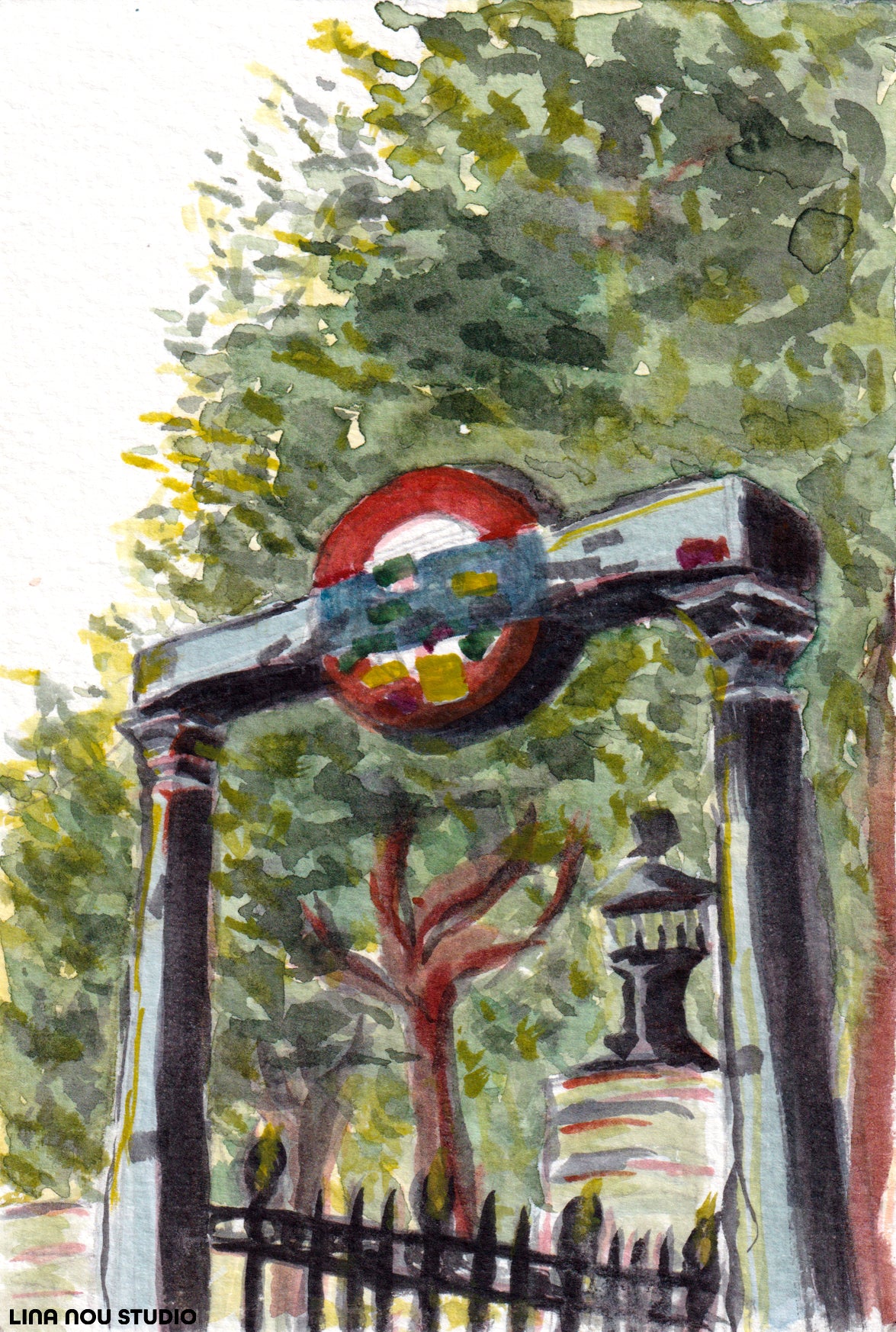 'Charing Cross Underground Entrance' Card