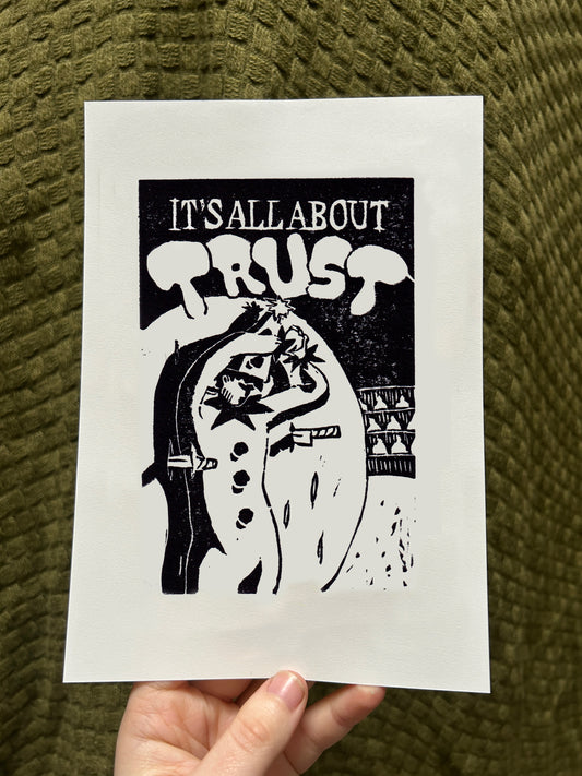'It's All About: Trust' Open Edition Lino Print