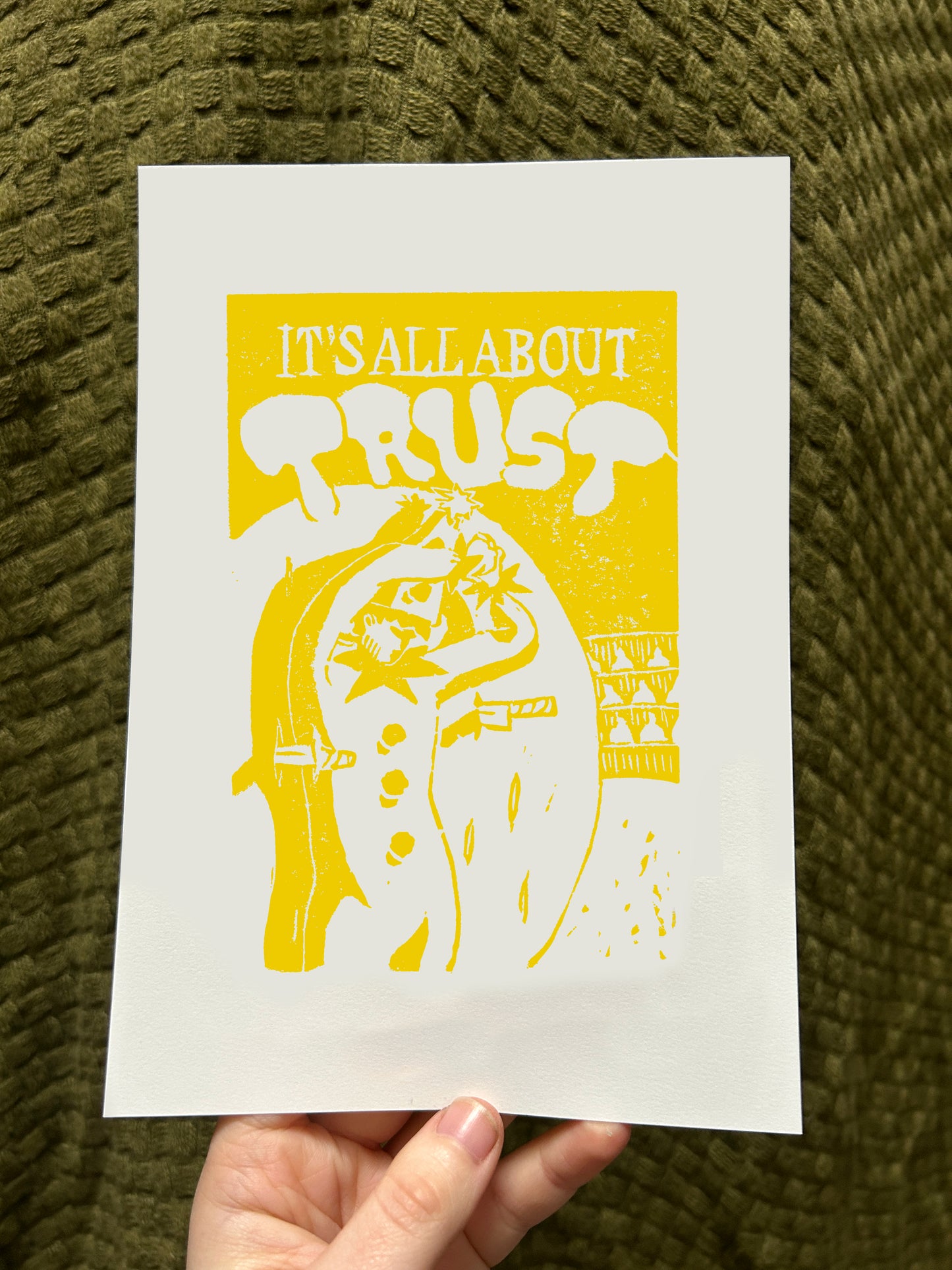 'It's All About: Trust' Open Edition Lino Print
