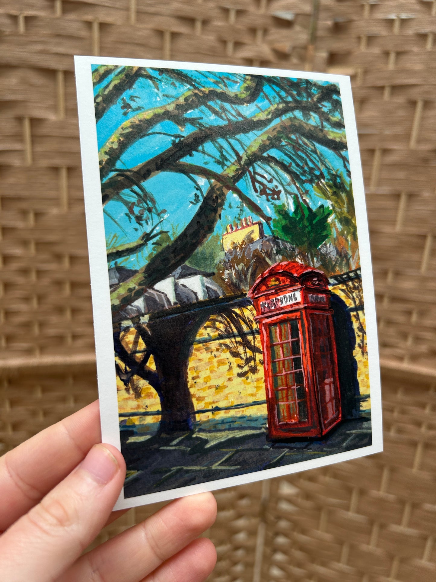 'Telephone Box in the Sun' Card