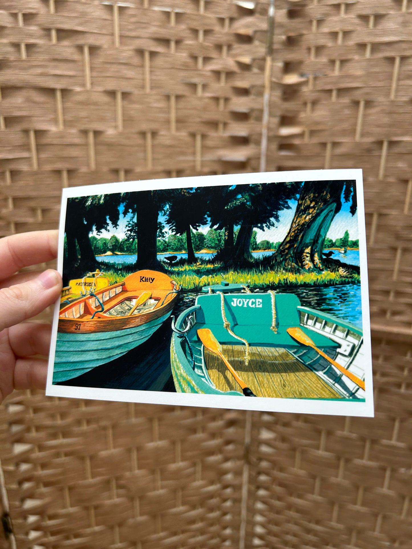 'Sunbathed Boats on the Water' Card