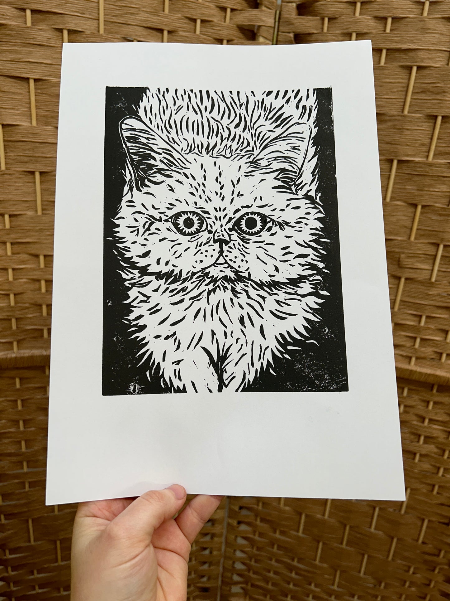 Joy the Cat' Open Edition Lino Print