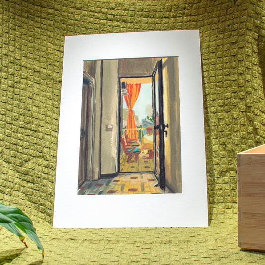 'Balcony Curtains (Breakfast in Beirut)' Giclée Art Print