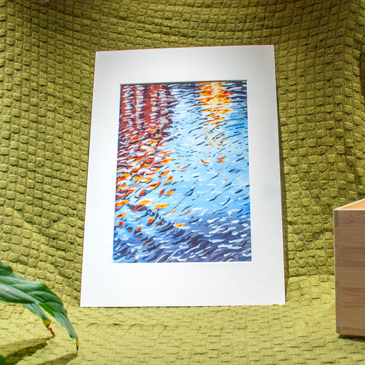 'Camden Lock Water Reflections' Giclée Art Print