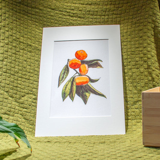 'Oranges & Orange Leaves' Giclée Art Print