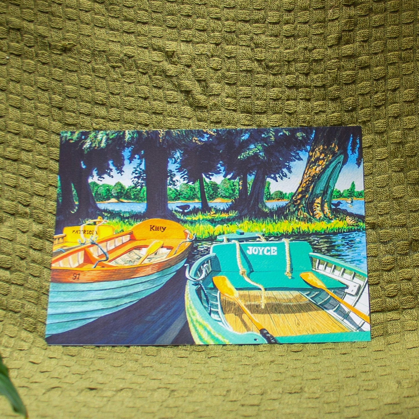 'Sunbathed Boats on the Water' Giclée Art Print