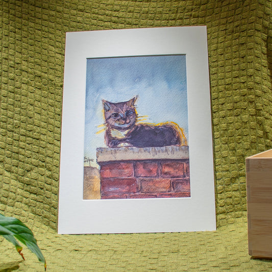 'Backlit Cat on a Wall' Giclée Art Print