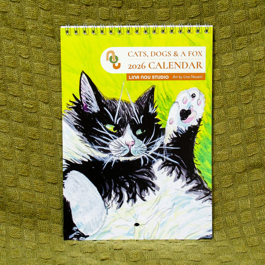 Calendar: Cats, Dogs & a Fox (2026)