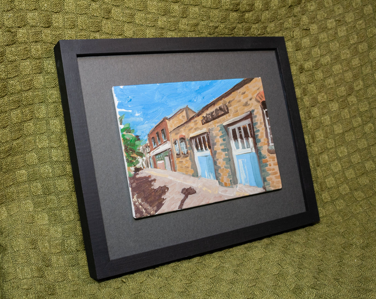 'Cobblestone Mews' Oil Painting (framed)