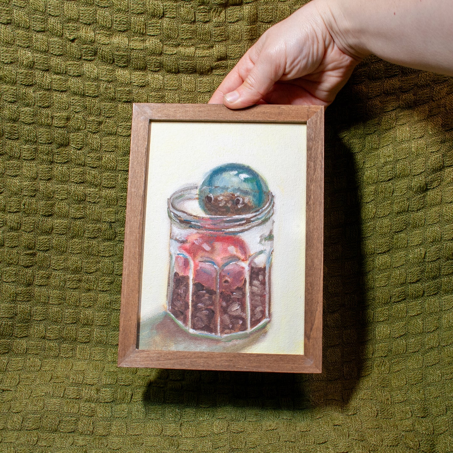 'Coffee Beans & Capules' Framed Painting