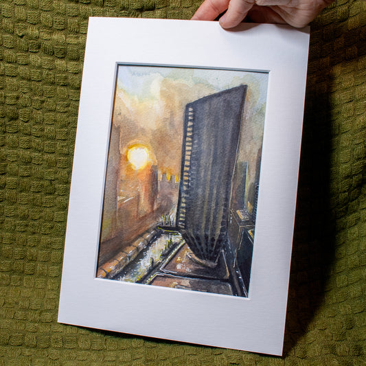 'Rotterdam Ice Fog' Mounted Painting