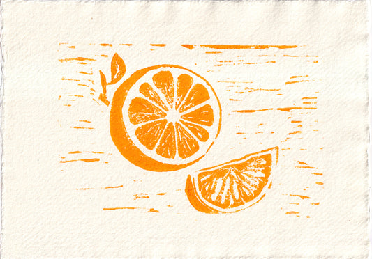 'Fruit Slice: Orange' Open Edition Lino Print