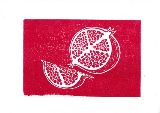 'Fruit Slice: Pomegranate' Limited Edition Lino Print