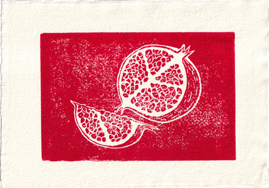 'Fruit Slice: Pomegranate' Limited Edition Lino Print