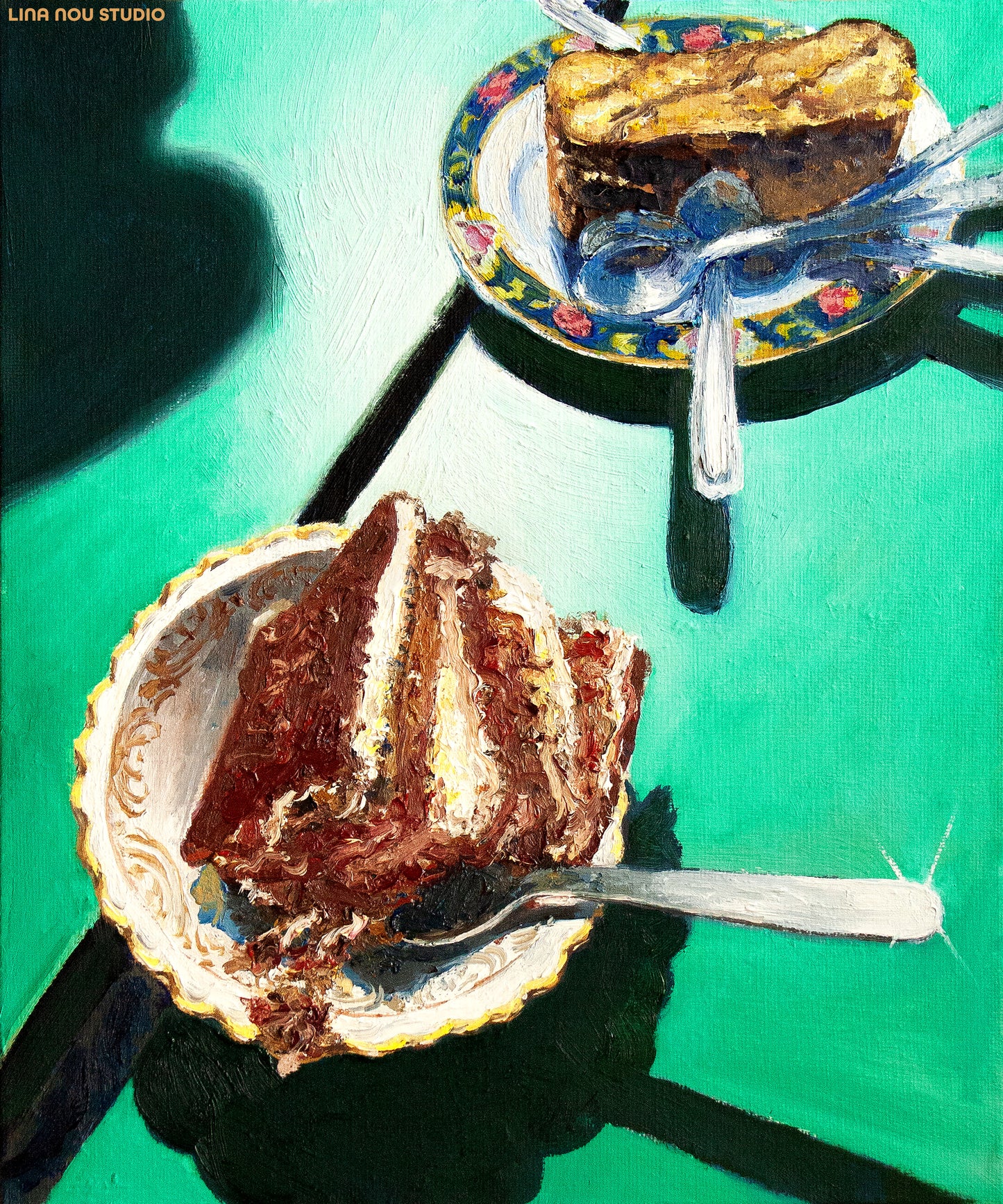 'Tiramisu on the Table' Oil Painting
