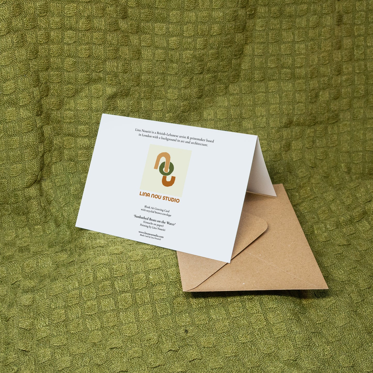 'Sunbathed Boats on the Water' Card