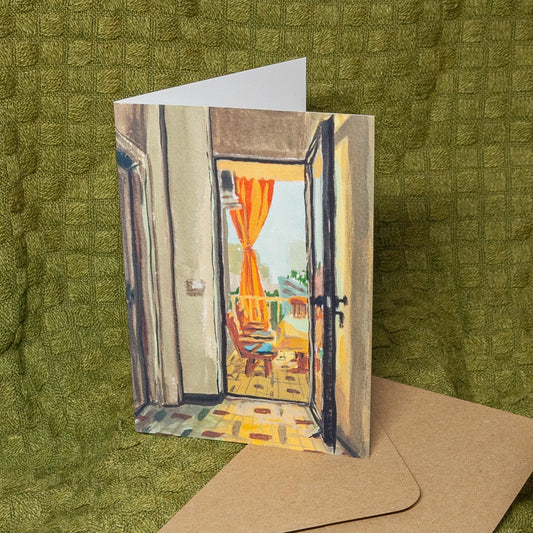 'Balcony Curtains (Breakfast in Beirut)' Card
