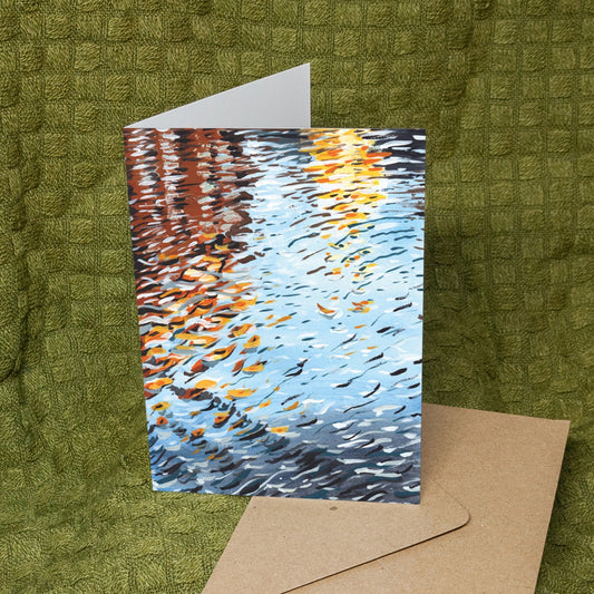 'Camden Lock Water Reflections' Card