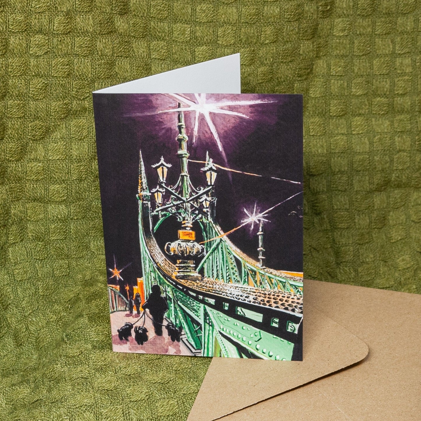 'Poodles on the Bridge' Card