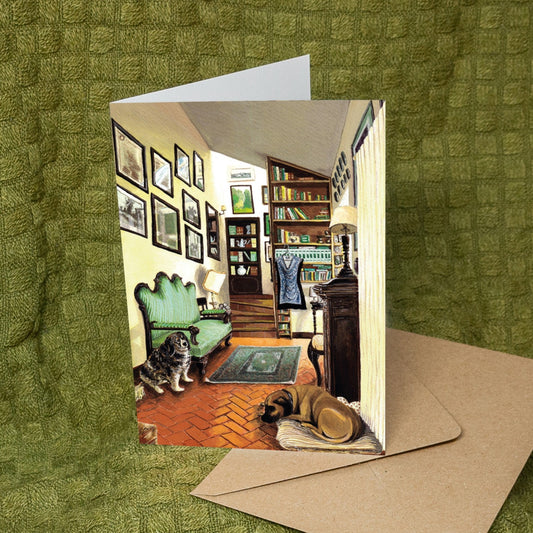 'Tiled Home with Dogs' Card