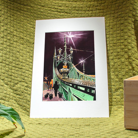 'Poodles on the Bridge' Giclée Art Print