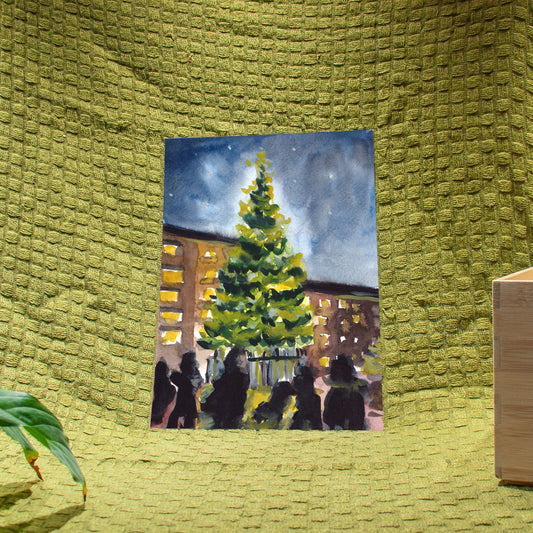 'King's Cross Christmas Tree' Giclée Art Print