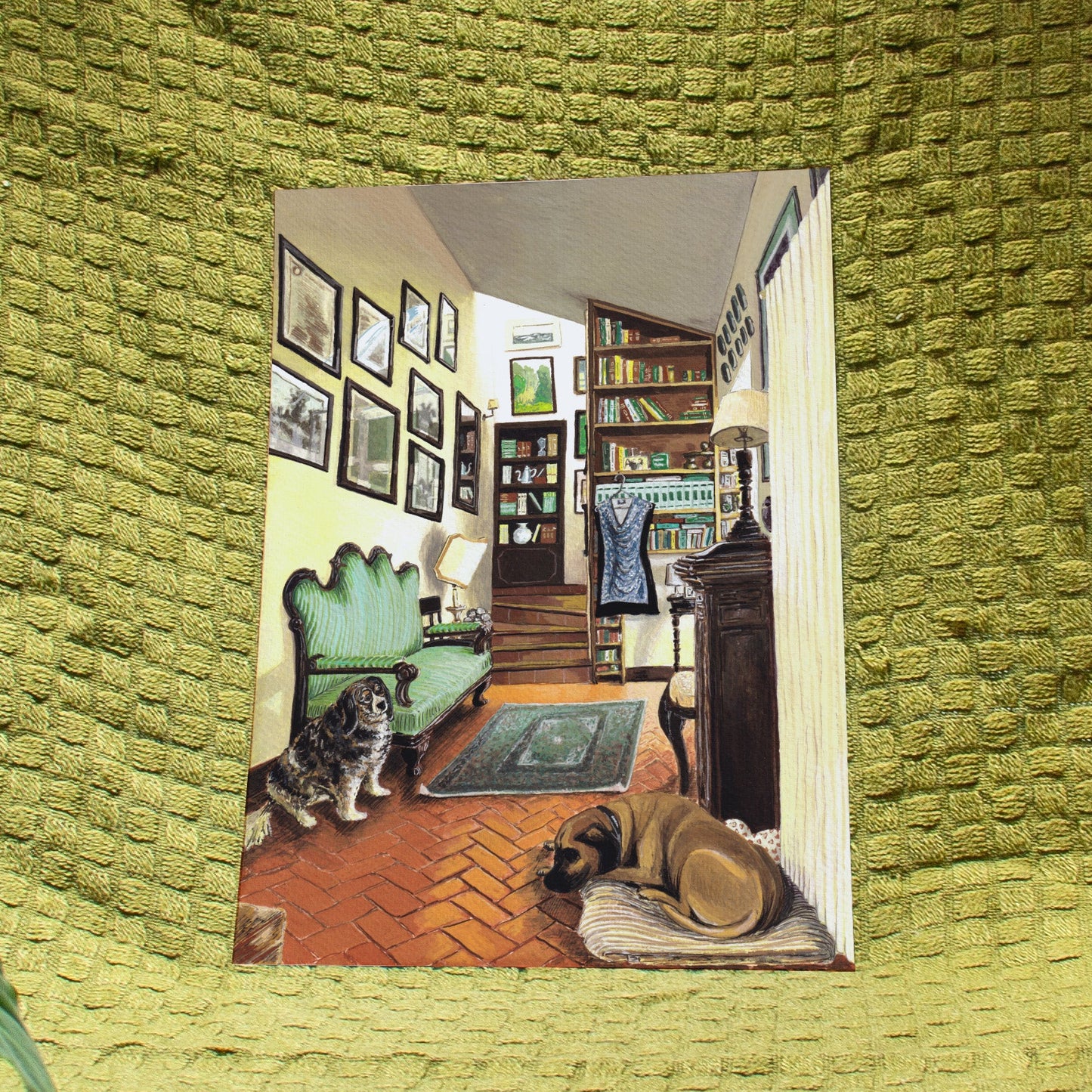 'Tiled Home with Dogs' Giclée Art Print